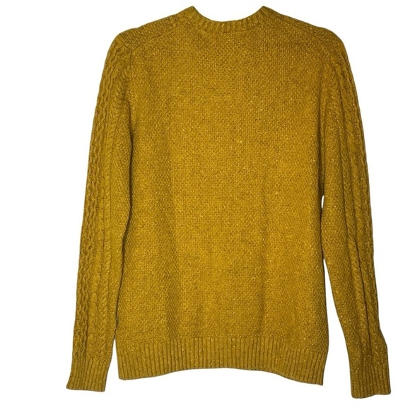 Old Navy Fisherman’s Textured Cable Knit Sweater Women’s M Mustard Cotton Wool - Picture 2 of 8